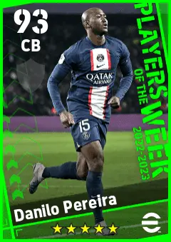 Danilo Pereira eFootball 2026 player card — 93 OVR CB