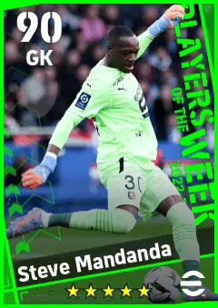 Steve Mandanda eFootball 2026 player card — 90 OVR GK