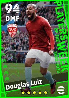 Douglas Luiz eFootball 2026 player card — 94 OVR DMF