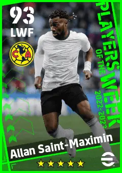 Allan Saint-Maximin eFootball 2026 player card — 93 OVR LWF