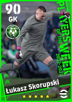 Lukasz Skorupski eFootball 2026 player card — 90 OVR GK