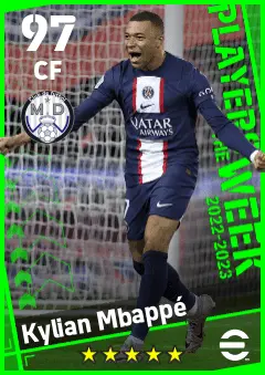Kylian Mbappe eFootball 2026 player card — 97 OVR CF
