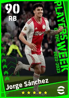 Jorge Sanchez eFootball 2026 player card — 90 OVR RB