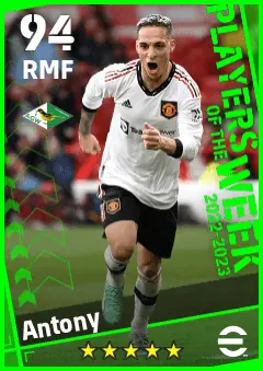 Antony eFootball 2026 player card — 94 OVR RMF