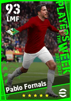 Pablo Fornals eFootball 2026 player card — 93 OVR LMF