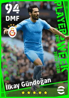 Ilkay Gundogan eFootball 2026 player card — 94 OVR DMF