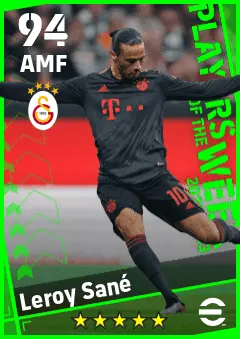 Leroy Sane eFootball 2026 player card — 94 OVR AMF