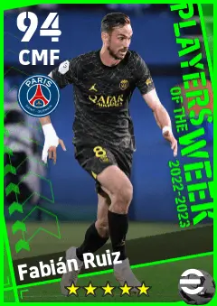 Fabian Ruiz eFootball 2026 player card — 94 OVR CMF