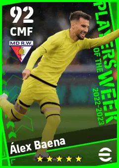 Alex Baena eFootball 2026 player card — 92 OVR CMF