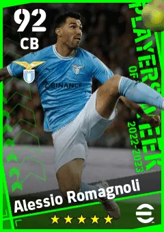 Alessio Romagnoli eFootball 2026 player card — 92 OVR CB