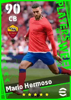 Mario Hermoso eFootball 2026 player card — 90 OVR CB