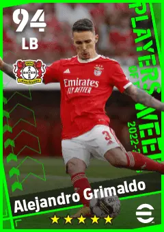 Alejandro Grimaldo eFootball 2026 player card — 94 OVR LB