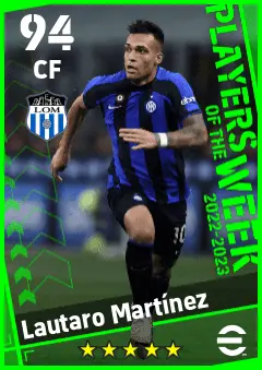 Lautaro Martinez eFootball 2026 player card — 94 OVR CF