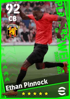 Ethan Pinnock eFootball 2026 player card — 92 OVR CB