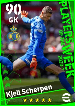 Kjell Scherpen eFootball 2026 player card — 90 OVR GK