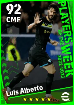 Luis Alberto eFootball 2026 player card — 92 OVR CMF