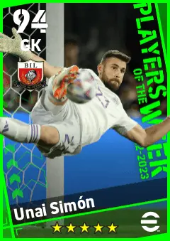 Unai Simon eFootball 2026 player card — 94 OVR GK