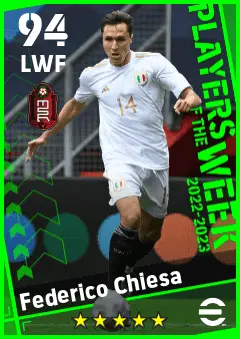 Federico Chiesa eFootball 2026 player card — 94 OVR LWF
