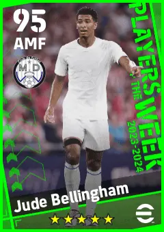 Jude Bellingham eFootball 2026 player card — 95 OVR AMF