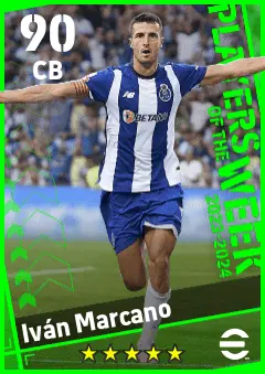 Ivan Marcano eFootball 2026 player card — 90 OVR CB