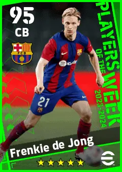 Frenkie de Jong eFootball 2026 player card — 95 OVR CB