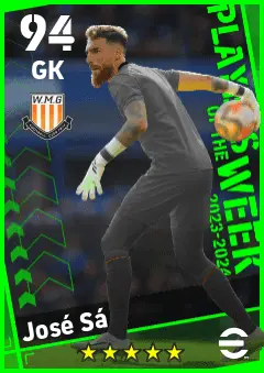 Jose Sa eFootball 2026 player card — 94 OVR GK