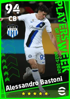 Alessandro Bastoni eFootball 2026 player card — 94 OVR CB