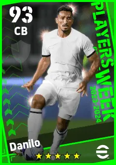 Danilo eFootball 2026 player card — 93 OVR CB