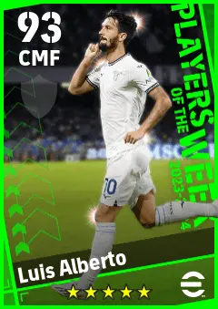 Luis Alberto eFootball 2026 player card — 93 OVR CMF