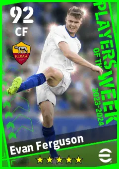 Evan Ferguson eFootball 2026 player card — 92 OVR CF