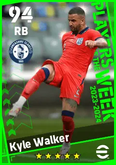 Kyle Walker eFootball 2026 player card — 94 OVR RB