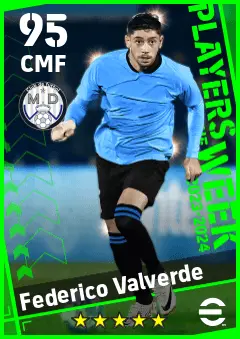 Federico Valverde eFootball 2026 player card — 95 OVR CMF