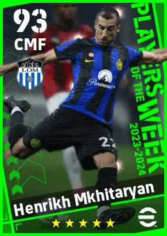 Henrikh Mkhitaryan eFootball 2026 player card — 93 OVR CMF