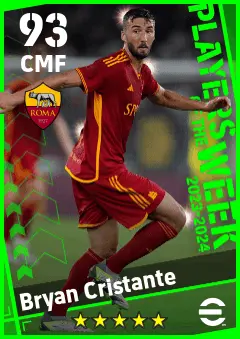 Bryan Cristante eFootball 2026 player card — 93 OVR CMF