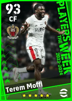 Terem Moffi eFootball 2026 player card — 93 OVR CF