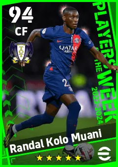 Randal Kolo Muani eFootball 2026 player card — 94 OVR CF