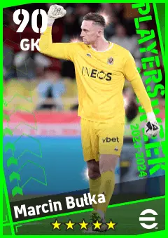 Marcin Bulka eFootball 2026 player card — 90 OVR GK