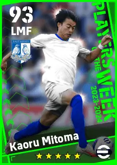 Kaoru Mitoma eFootball 2026 player card — 93 OVR LMF