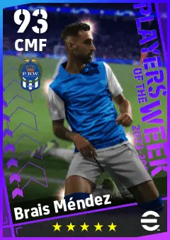 Brais Mendez eFootball 2026 player card — 93 OVR CMF