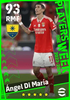 Angel Di Maria eFootball 2026 player card — 93 OVR RMF