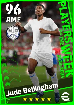 Jude Bellingham eFootball 2026 player card — 96 OVR AMF