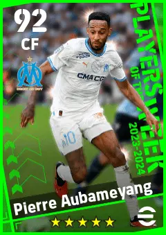P. E. Aubameyang eFootball 2026 player card — 92 OVR CF