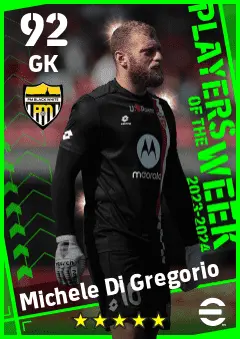 Michele Di Gregorio eFootball 2026 player card — 92 OVR GK