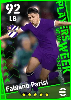 Fabiano Parisi eFootball 2026 player card — 92 OVR LB