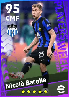 Nicolo Barella eFootball 2026 player card — 95 OVR CMF