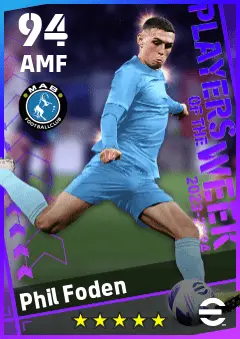 Phil Foden eFootball 2026 player card — 94 OVR AMF