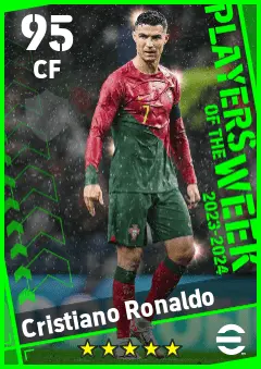 Cristiano Ronaldo eFootball 2026 player card — 95 OVR CF