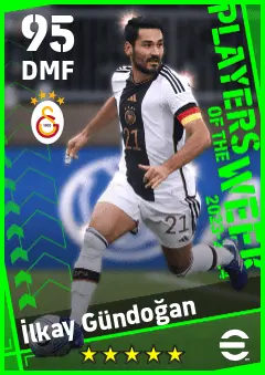 Ilkay Gundogan eFootball 2026 player card — 95 OVR DMF