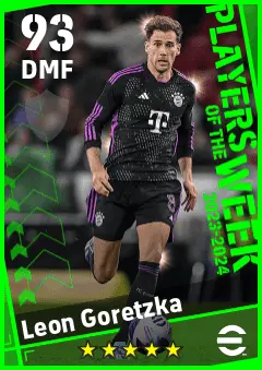 Leon Goretzka eFootball 2026 player card — 93 OVR DMF