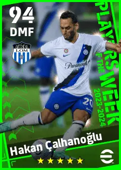 Hakan Calhanoglu eFootball 2026 player card — 94 OVR DMF